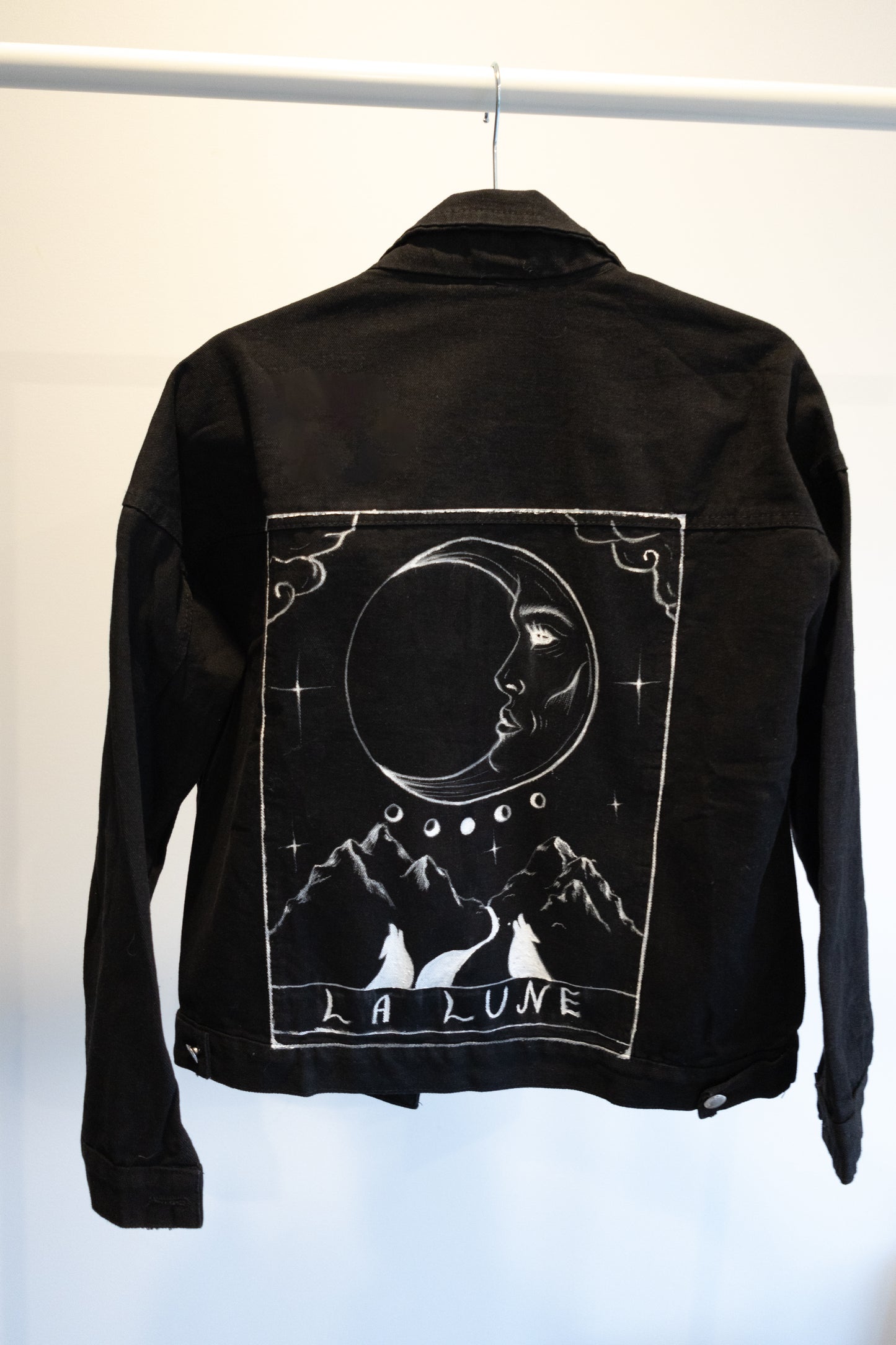 18th Taro card-The Moon- Hand painted Jacket