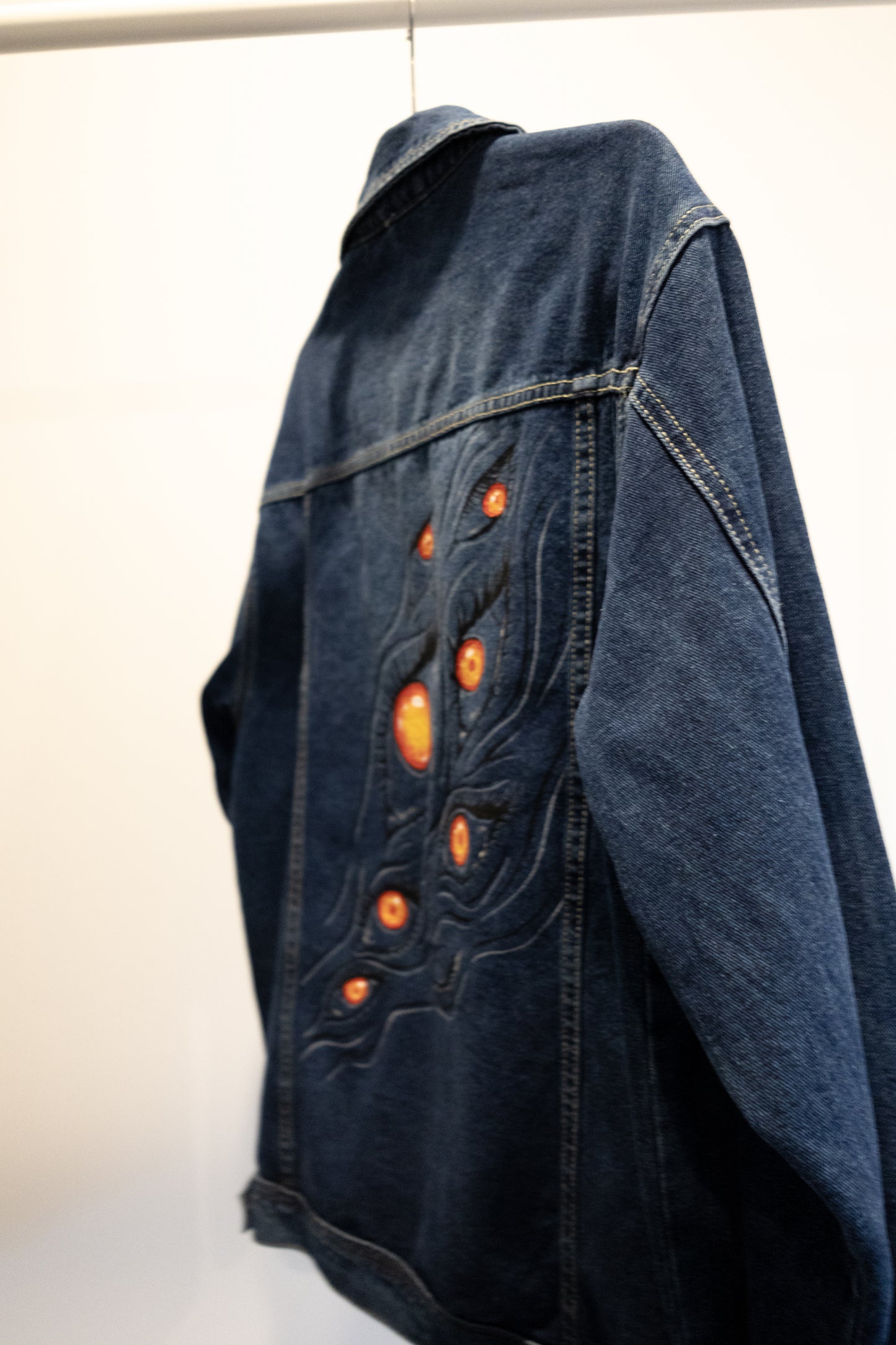 Unisex Hand Painted- EyeCatcher Denim Jacket