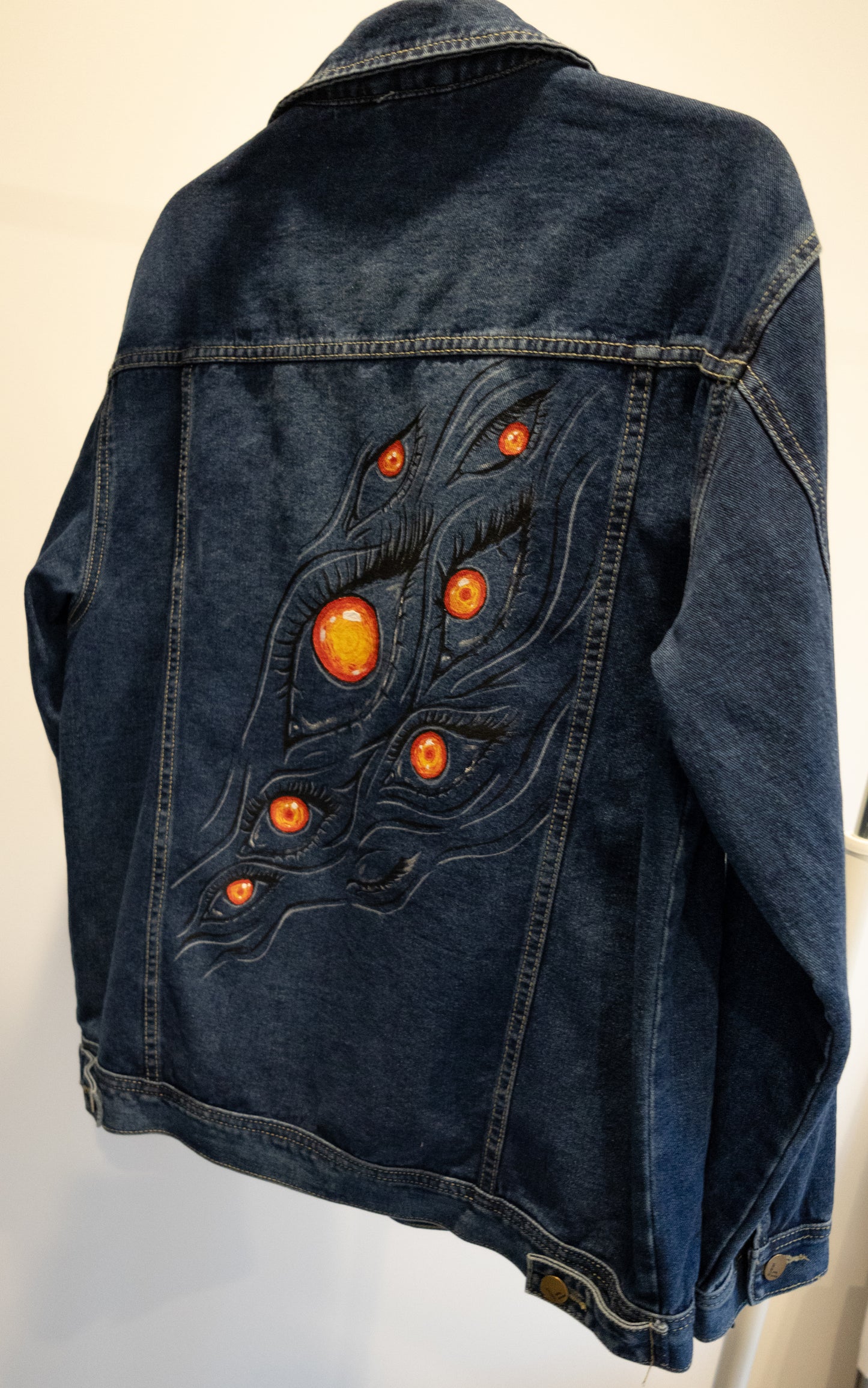 Unisex Hand Painted- EyeCatcher Denim Jacket