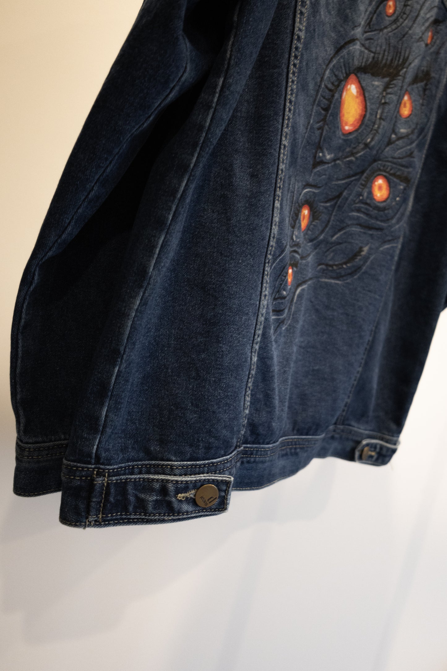 Unisex Hand Painted- EyeCatcher Denim Jacket