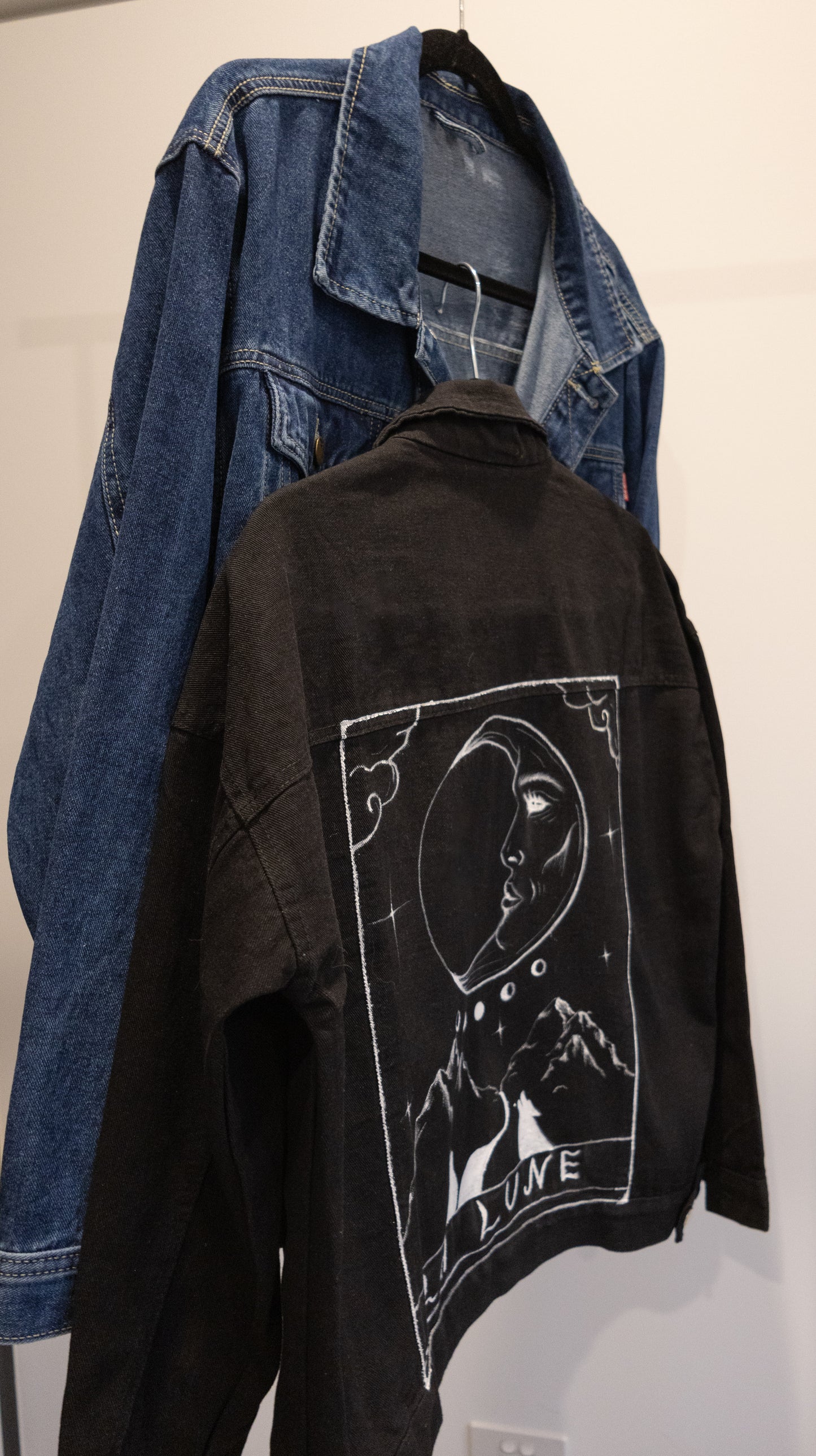 18th Taro card-The Moon- Hand painted Jacket